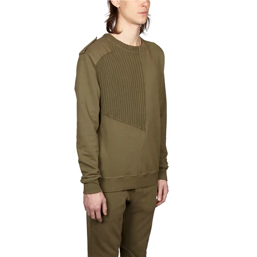 DAMIR DOMA FELPA GIROCOLLO IN COTONE CON INSERTI IN MAGLIA Novità