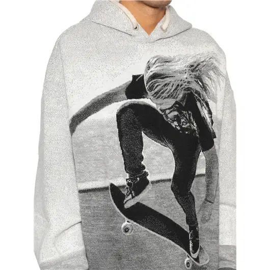 PALM ANGELS FELPA IN MISTO LANA CON CAPPUCCIO Grande vendita