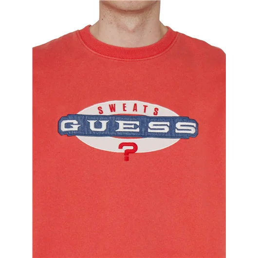 GUESS USA FELPA VINTAGE LOGO IN COTONE Offerta Anniversario