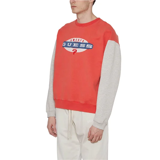 GUESS USA FELPA VINTAGE LOGO IN COTONE Offerta Anniversario