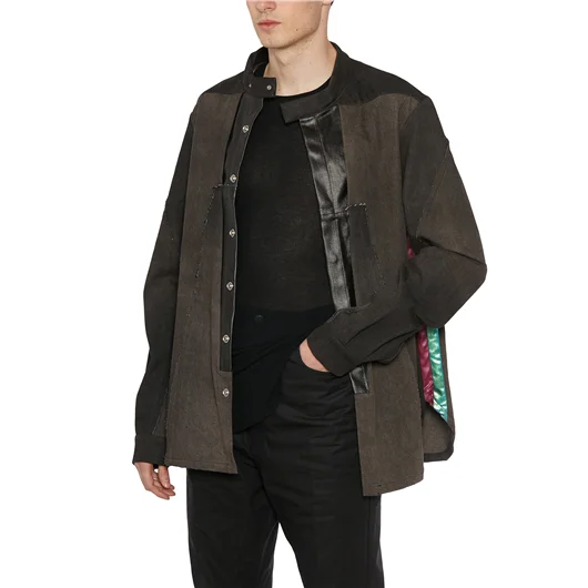 RICK OWENS GIUBBINO IN DENIM SPLINTERED OUTHERSHIRT Fino al 65% di sconto