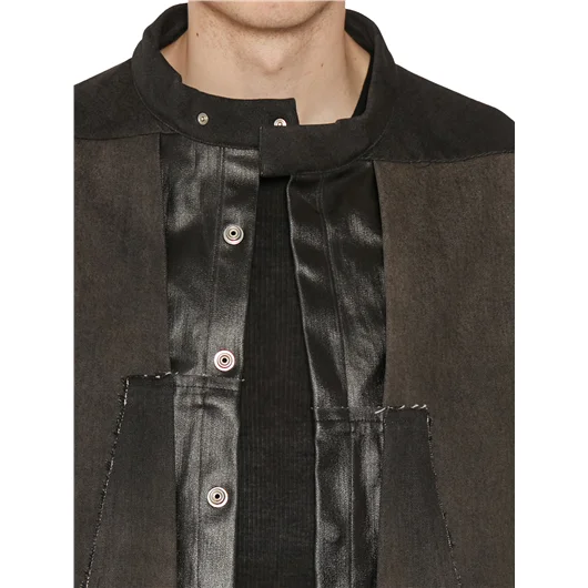 RICK OWENS GIUBBINO IN DENIM SPLINTERED OUTHERSHIRT Fino al 65% di sconto