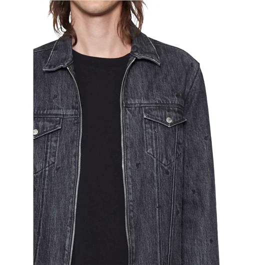RTA GIUBBOTTO IN DENIM CON CINTURINO IN PELLE 50% di sconto con spedizione gratuita