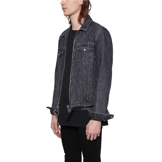 RTA GIUBBOTTO IN DENIM CON CINTURINO IN PELLE 50% di sconto con spedizione gratuita
