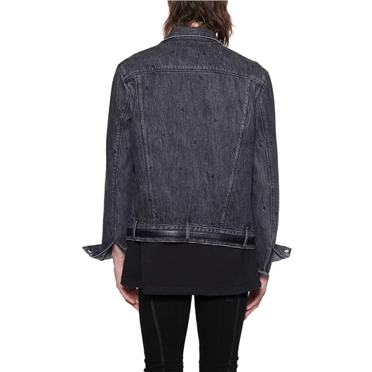 RTA GIUBBOTTO IN DENIM CON CINTURINO IN PELLE 50% di sconto con spedizione gratuita