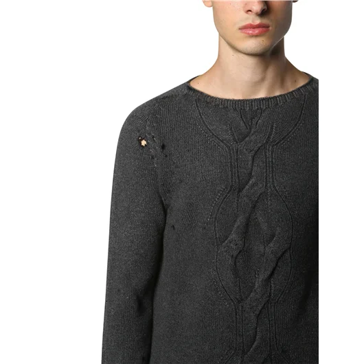 MD75 MAGLIA IN LANA GIROCOLLO CON TRECCIA Spedizione gratuita