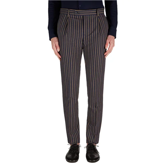 DANIELE ALESSANDRINI PANTALONE IN COTONE A RIGHE Offerta migliore