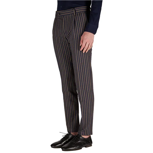 DANIELE ALESSANDRINI PANTALONE IN COTONE A RIGHE Offerta migliore