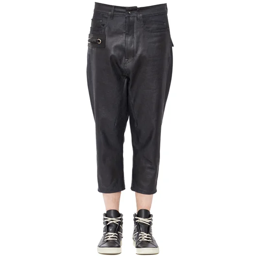 RICK OWENS PANTALONE IN DENIM CERATO Bestseller