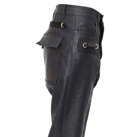 RICK OWENS PANTALONE IN DENIM CERATO Bestseller