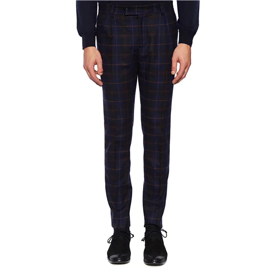 DANIELE ALESSANDRINI PANTALONE IN LANA CHECK Sconti VIP