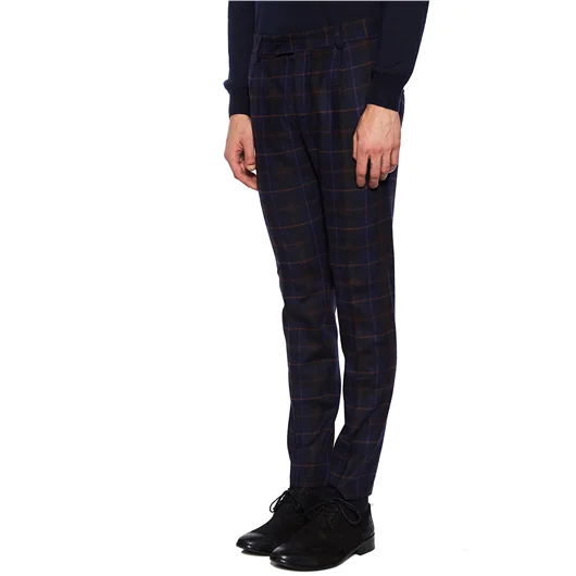 DANIELE ALESSANDRINI PANTALONE IN LANA CHECK Sconti VIP