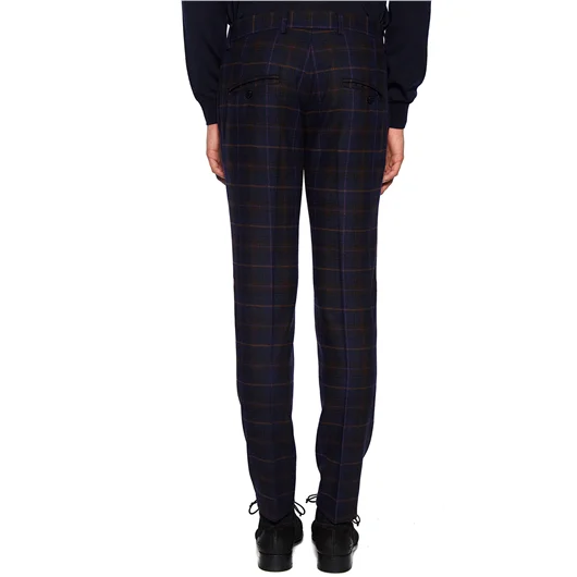 DANIELE ALESSANDRINI PANTALONE IN LANA CHECK Sconti VIP