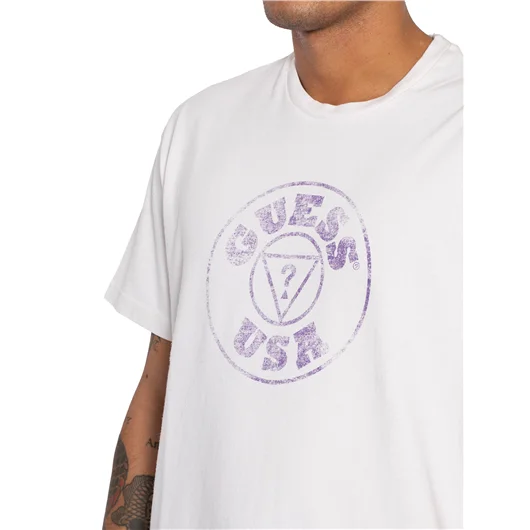 GUESS USA T-SHIRT GIROCOLLO IN COTONE Offerta Giorno del Papà