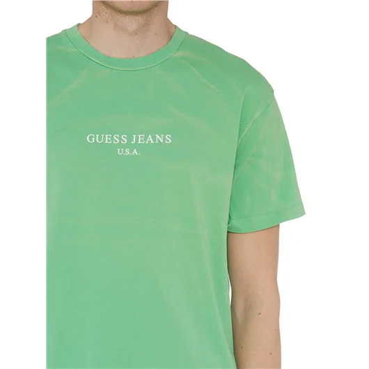GUESS USA T-SHIRT GIROCOLLO IN COTONE Latest fashion