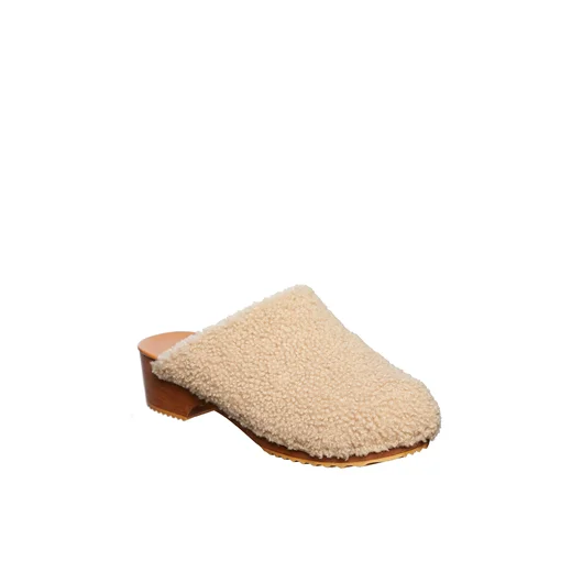 FIGURE DECORATIVE ZOCCOLI IN SHEARLING E LEGNO Vendita