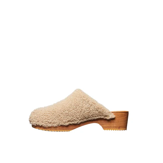 FIGURE DECORATIVE ZOCCOLI IN SHEARLING E LEGNO Vendita