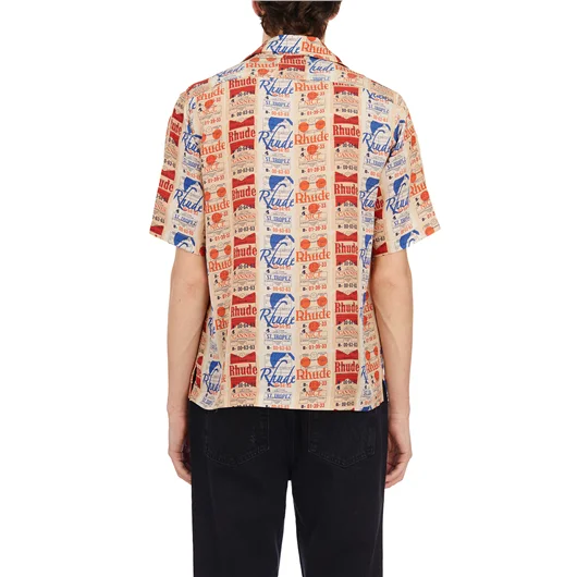 RHUDE CAMICIA STAMPATA IN SETA Vendita Economica