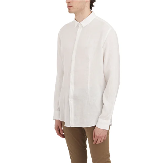 DANIELE ALESSANDRINI CAMICIA BASICA IN LINO Saldi Di Fabbrica