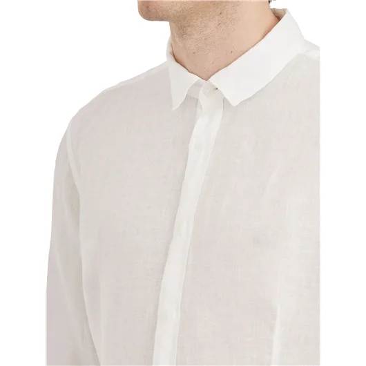 DANIELE ALESSANDRINI CAMICIA BASICA IN LINO Saldi Di Fabbrica