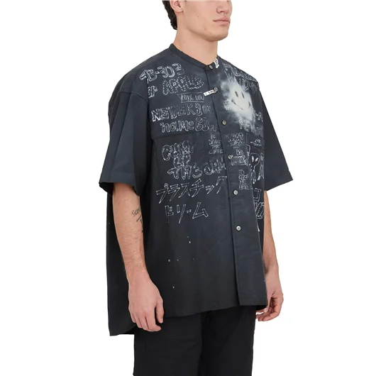 MAISON MIHARA YASUHIRO CAMICIA CON STAMPA DISTRESSED Black Friday