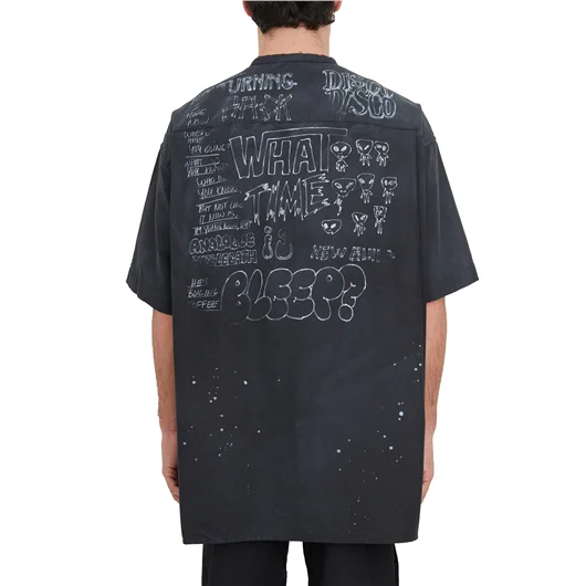 MAISON MIHARA YASUHIRO CAMICIA CON STAMPA DISTRESSED Black Friday