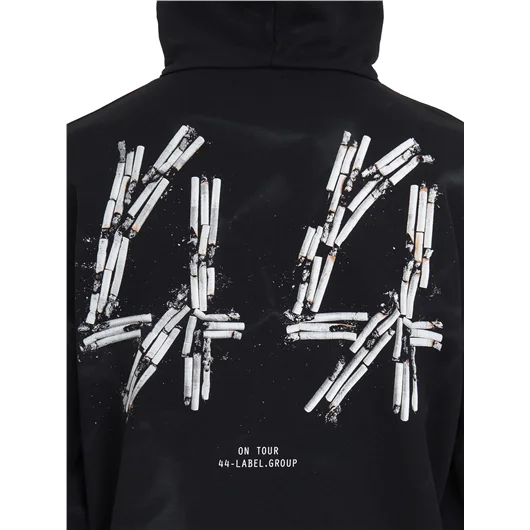 44 LABEL GROUP FELPA CON CAPPUCCIO STAMPA 44 SMOKE Super sconto