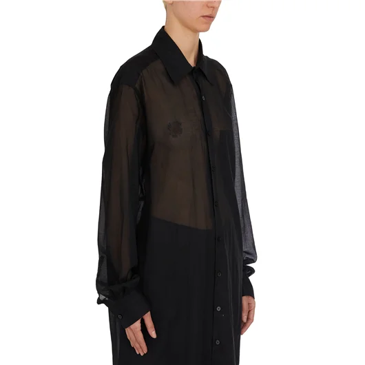 ANN DEMEULEMEESTER CAMICIA LUNGA IN COTONE GABI In Linea