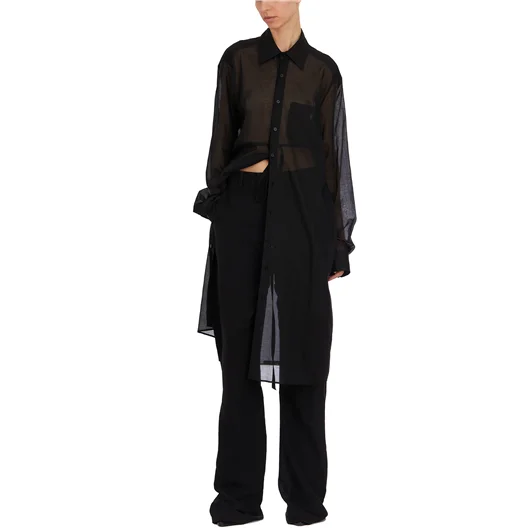 ANN DEMEULEMEESTER CAMICIA LUNGA IN COTONE GABI In Linea