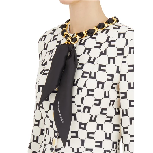 ELISABETTA FRANCHI GIACCA CON CATENA FOULARD Saldi