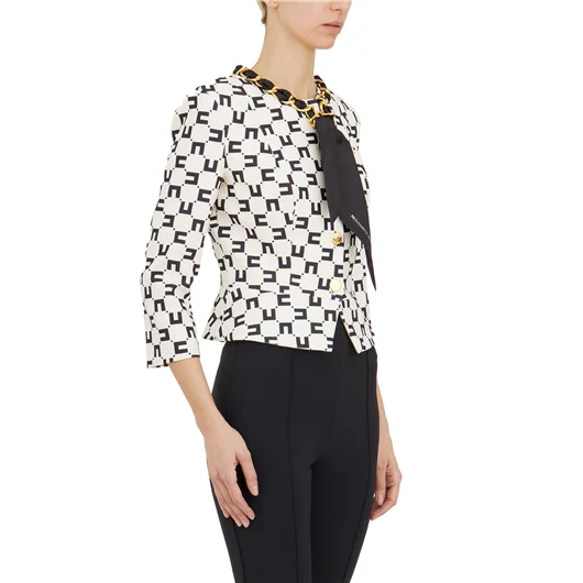 ELISABETTA FRANCHI GIACCA CON CATENA FOULARD Saldi