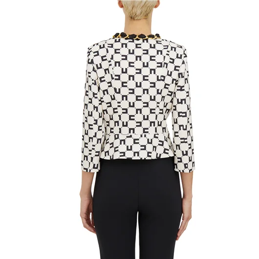 ELISABETTA FRANCHI GIACCA CON CATENA FOULARD Saldi