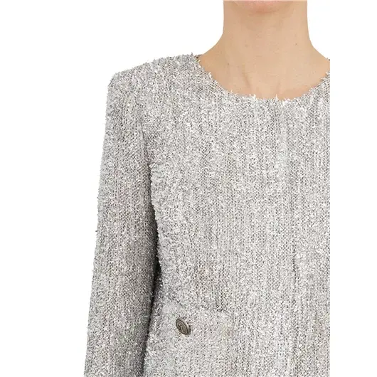ELISABETTA FRANCHI GIACCA IN TWEED LUREX Vendita Calda