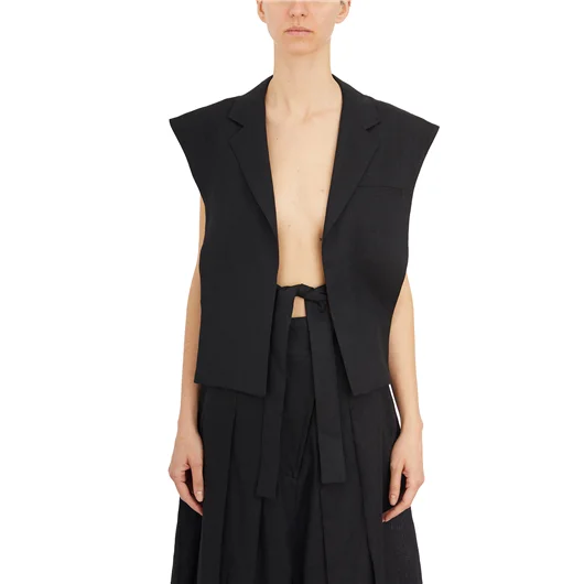 NU GILET IN LINO TAGLIO GIACCA In Saldo