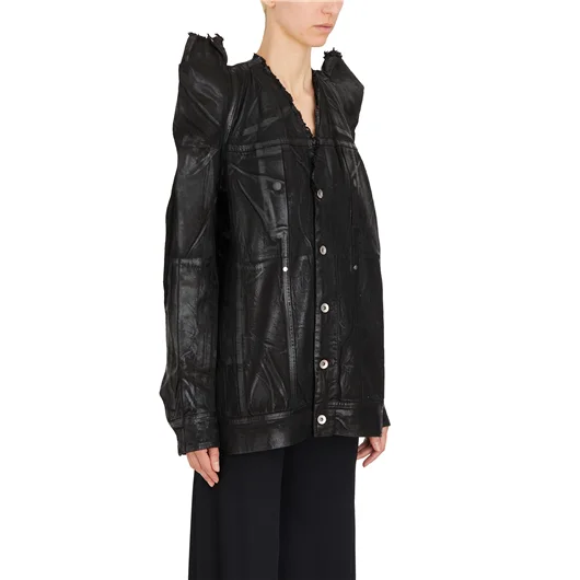 RICK OWENS DRKSHDW GIACCA IN COTONE SPALMATO TEC WORKER Vendite stagionali