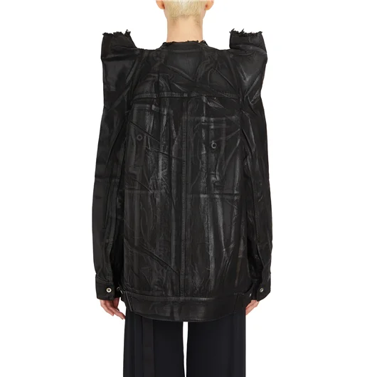 RICK OWENS DRKSHDW GIACCA IN COTONE SPALMATO TEC WORKER Vendite stagionali