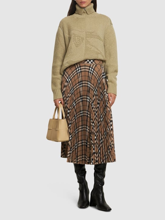 Luisaviaroma Pleated wool blend midi skirt Super sconto