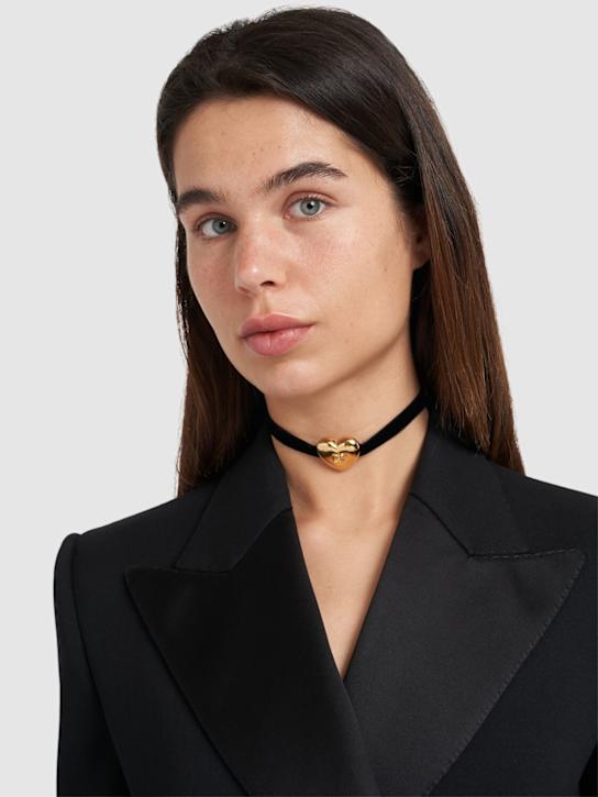 Luisaviaroma Choker in velluto con cuore logato Vendita Calda