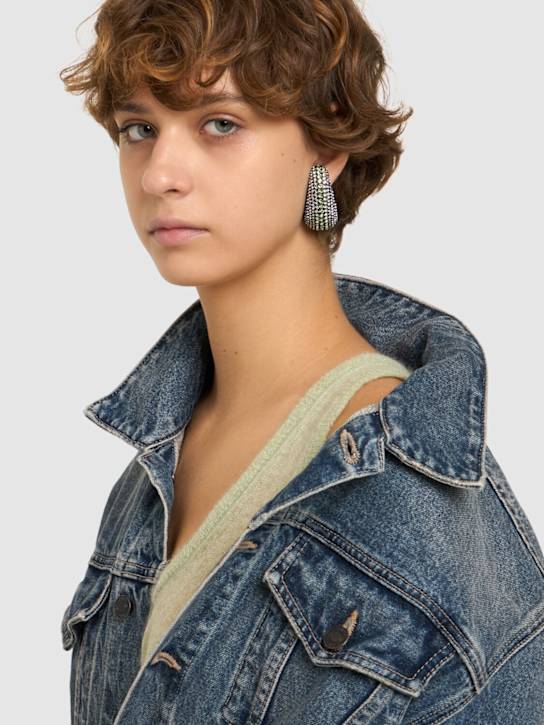 Luisaviaroma Large Sublima crystal hoop earrings Prezzo di fabbrica