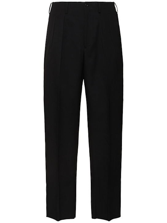Luisaviaroma Pantaloni dritti in gabardina di lana con pinces Negozio online di fabbrica