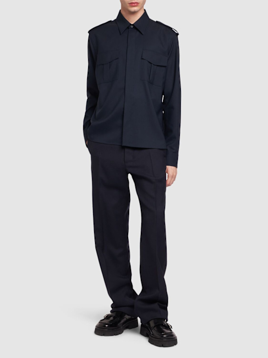 Luisaviaroma Camicia military in tela di lana Nuovo
