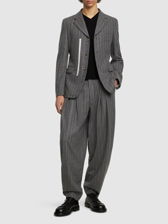 Luisaviaroma Blazer gessato in flanella di lana Pezzi Unici