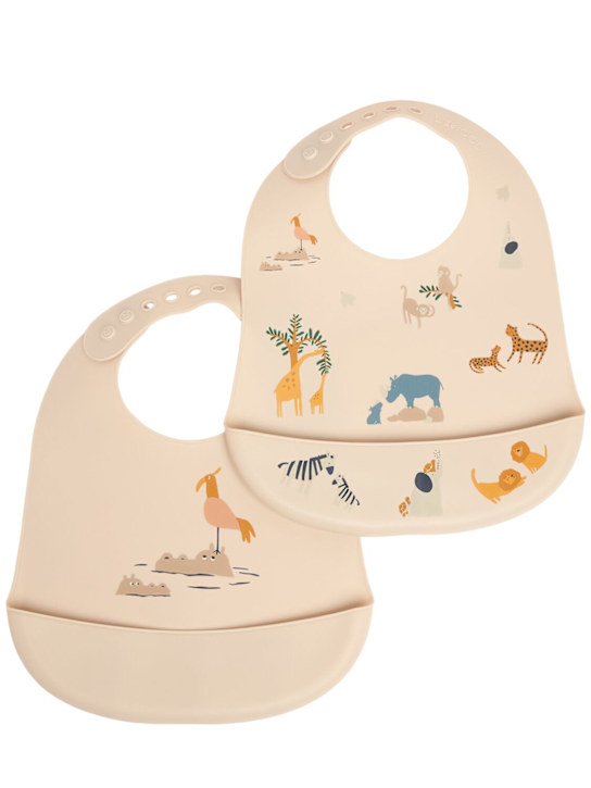 Luisaviaroma Set di 2 bavaglini in silicone stampato