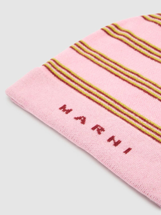 Luisaviaroma Cappello beanie in maglia di misto lana / logo Grande vendita
