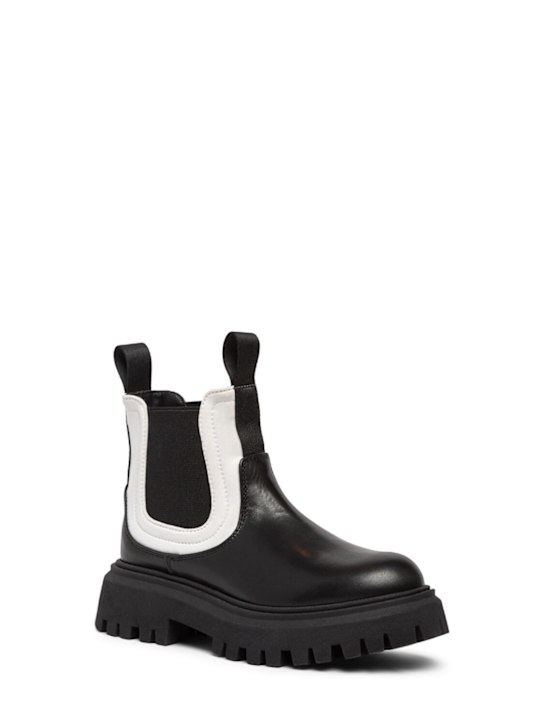 Luisaviaroma Stivali in pelle e techno con logo Pezzi Unici