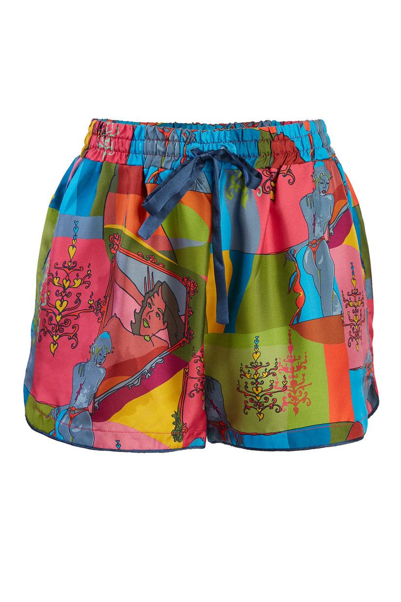 Sans Tabù Pantaloncini corti pura seta “Specchio delle mie brame” - Dark Rose Negozi Online