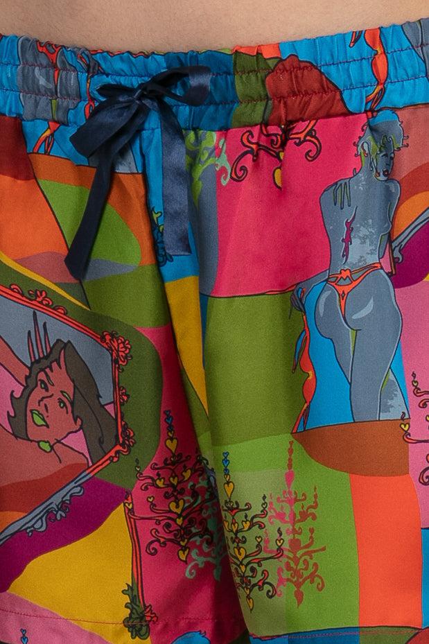 Sans Tabù Pantaloncini corti pura seta “Specchio delle mie brame” - Dark Rose Negozi Online