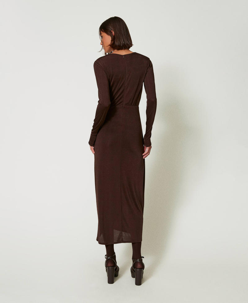Scee by twin set Abito lungo in jersey con drappeggio laterale Prezzo Ridotto