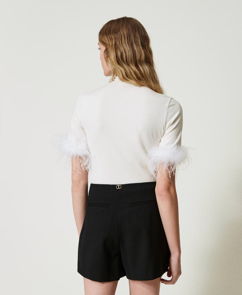 Scee by twin set Maglia lupetto con piume Prezzo Ridotto