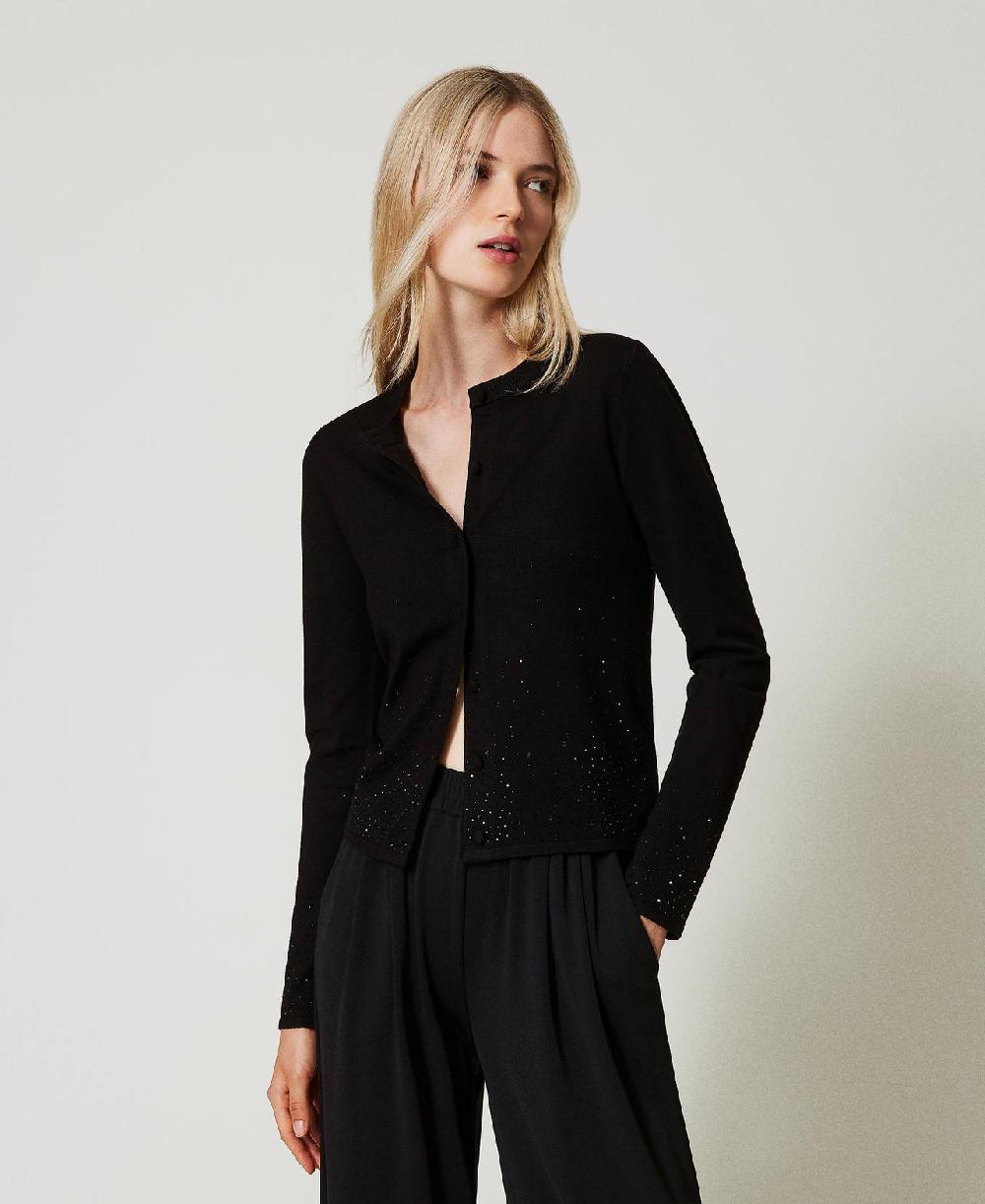 Scee by twin set Cardigan con strass in dégradé Spedizione Gratuita